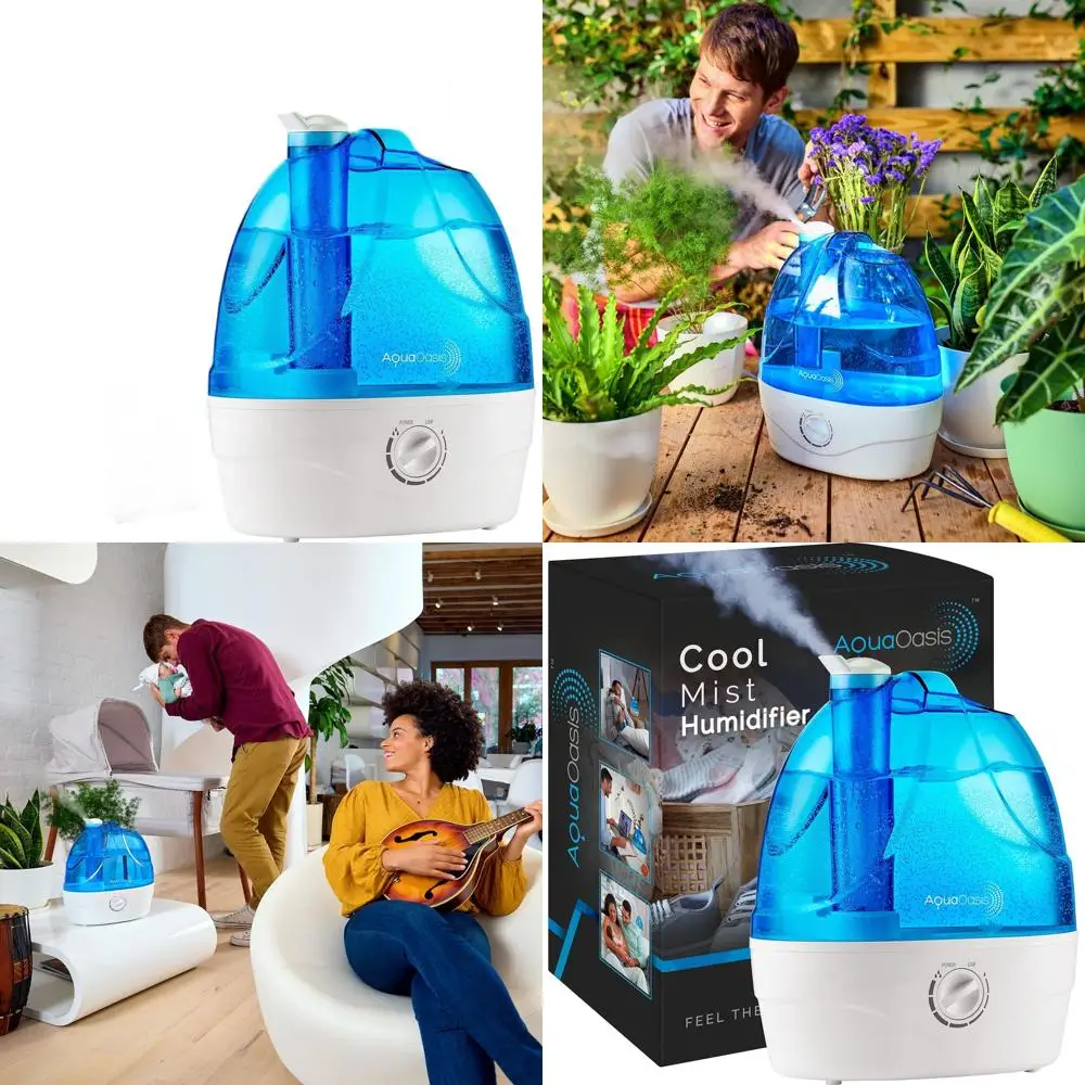 

Ультразвуковой увлажнитель воздуха 6 л с функцией 360° ° Вращающаяся насадка для спальни, больших помещений и детских комнат: бесшумная, регулируемая, с автоматическим отключением