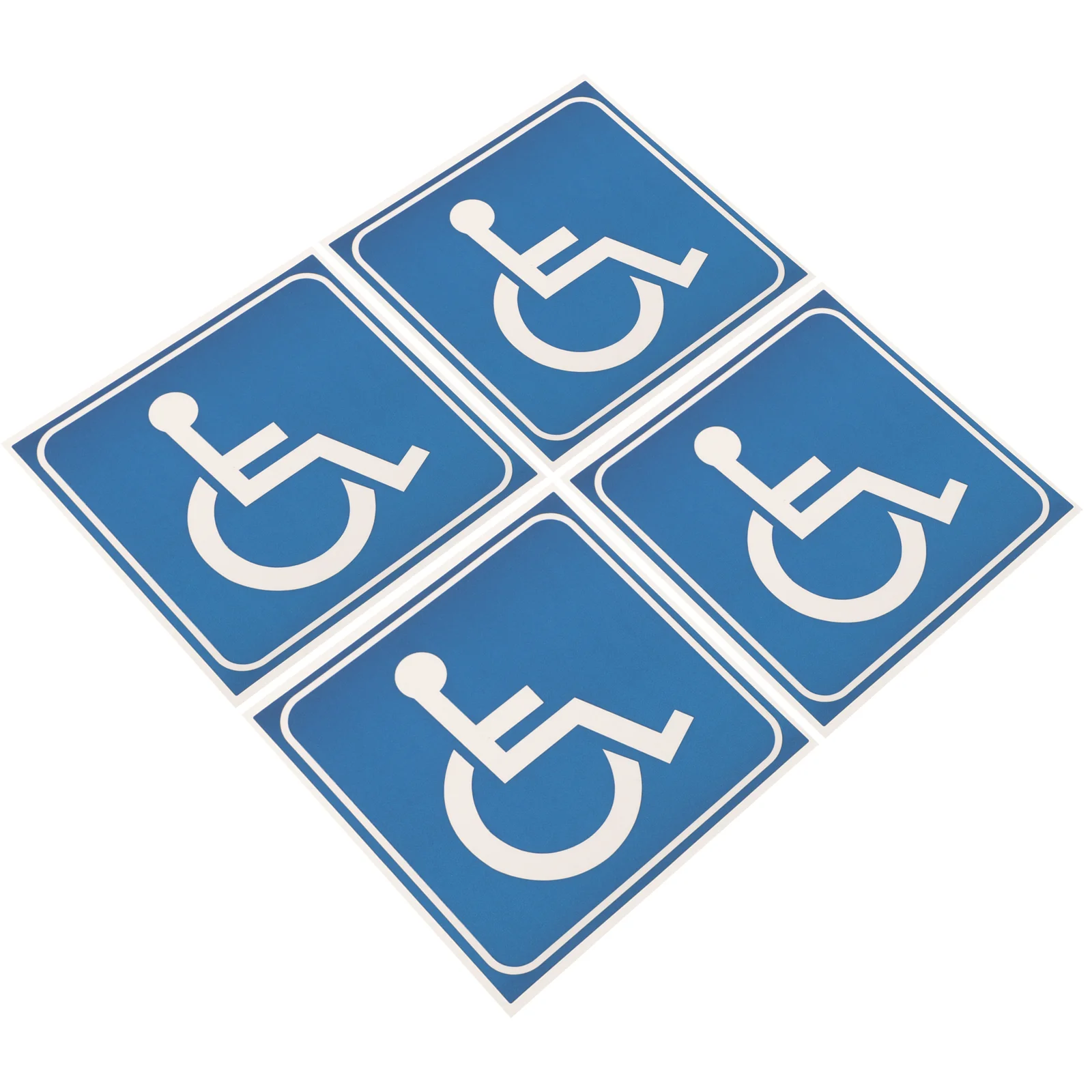 4 Sheets Wheel Disability Handicap Sign Adhesive Disabled Wheelchair Sticker Number Self Placard