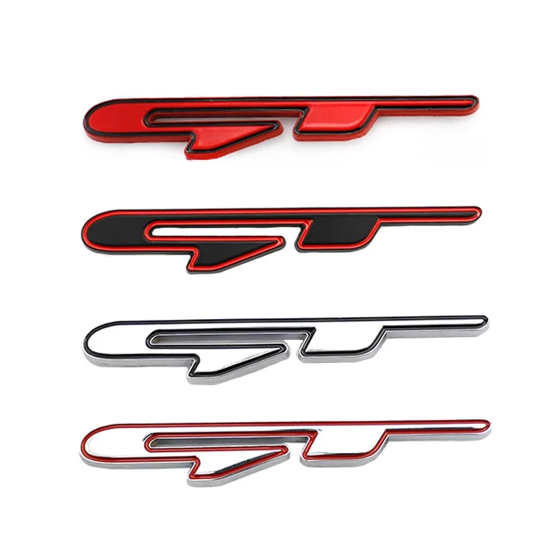 

2PCS 3D Metal GT Real Logo Modification Logo Car Sticker Accessories Suitable for Most Cars Decoration Stickers