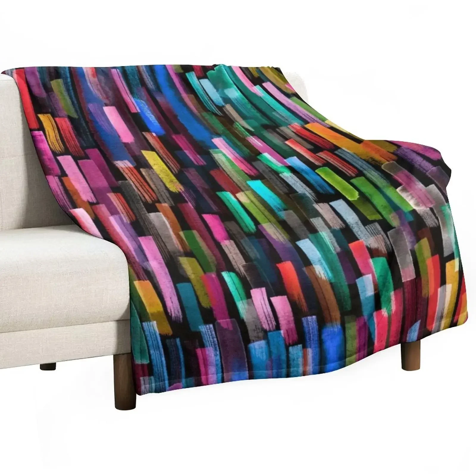 

Multicolored watercolor stripes pattern Throw Blanket Bed Fashionable Sofa Quilt christmas gifts Cute Blankets