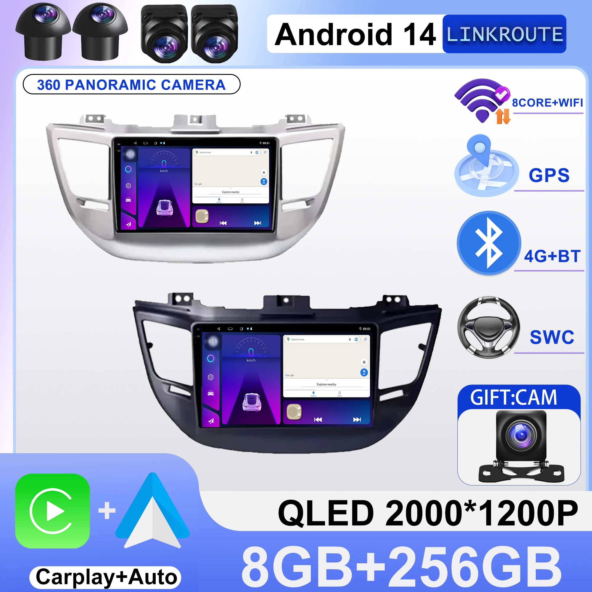 

Android 14 радио стерео для Hyundai Tucson IX35 3 2015 2016 2017 2018 авто QLED экран мультимедийный плеер навигация головное устройство 4G