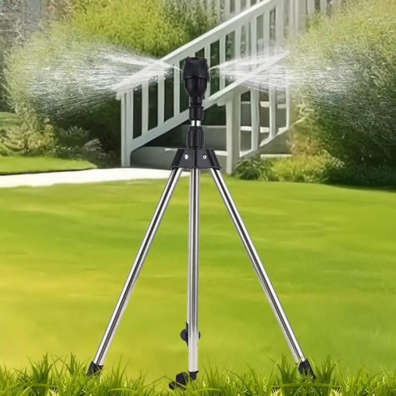 

360 Rotary Irrigation Tripod Lawn Garden Sprinkler Quick Connector Impact Sprinkler Tripod Base for Garden Backyard watering