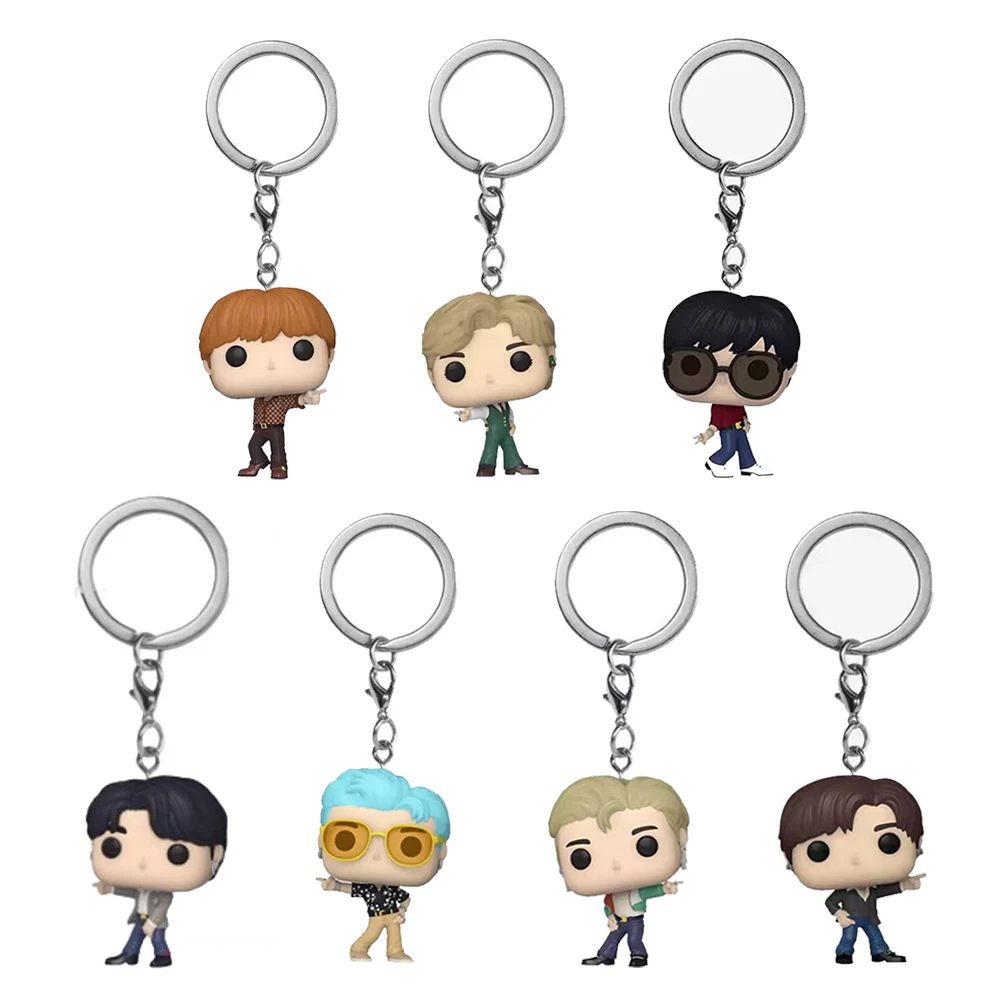 Nuevo Llavero de Juguete para Hombre, Figura de Acción de Vinilo Coleccionable de V, JUNG KOOK, JIMIN, Jin, V, J-HOPE, de la Serie Cartoon Team