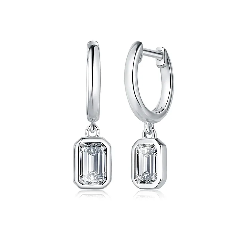 925 sterling silver Moissanite earrings, 0.8ct Moissanite pendant ring, round cut bright D color VVS1 clear Moissanite earrings