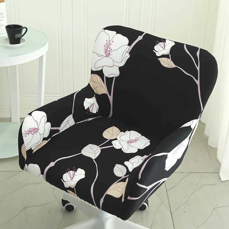 Comfortable Elastic Printed Office Chair Cover Home Computer Swivel Seat Stretch Slipcovers Soft Four-Season Universal Textiles