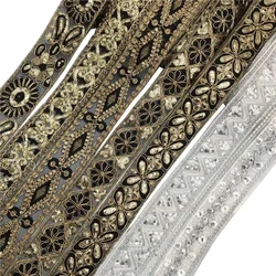 Lace Fabric Trim Ribbon for Sewing, Needlework Costume, Embroidery Applique, Sequins, 1 Yards