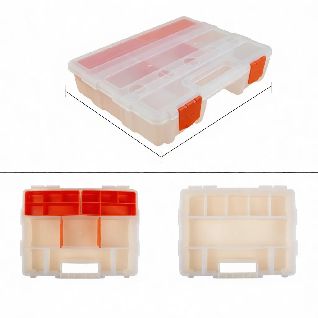 Adjustable Compartment Organizer Box Plastic Hardware Storage Container Case For Screws Nails Electronics Jewelry Tools