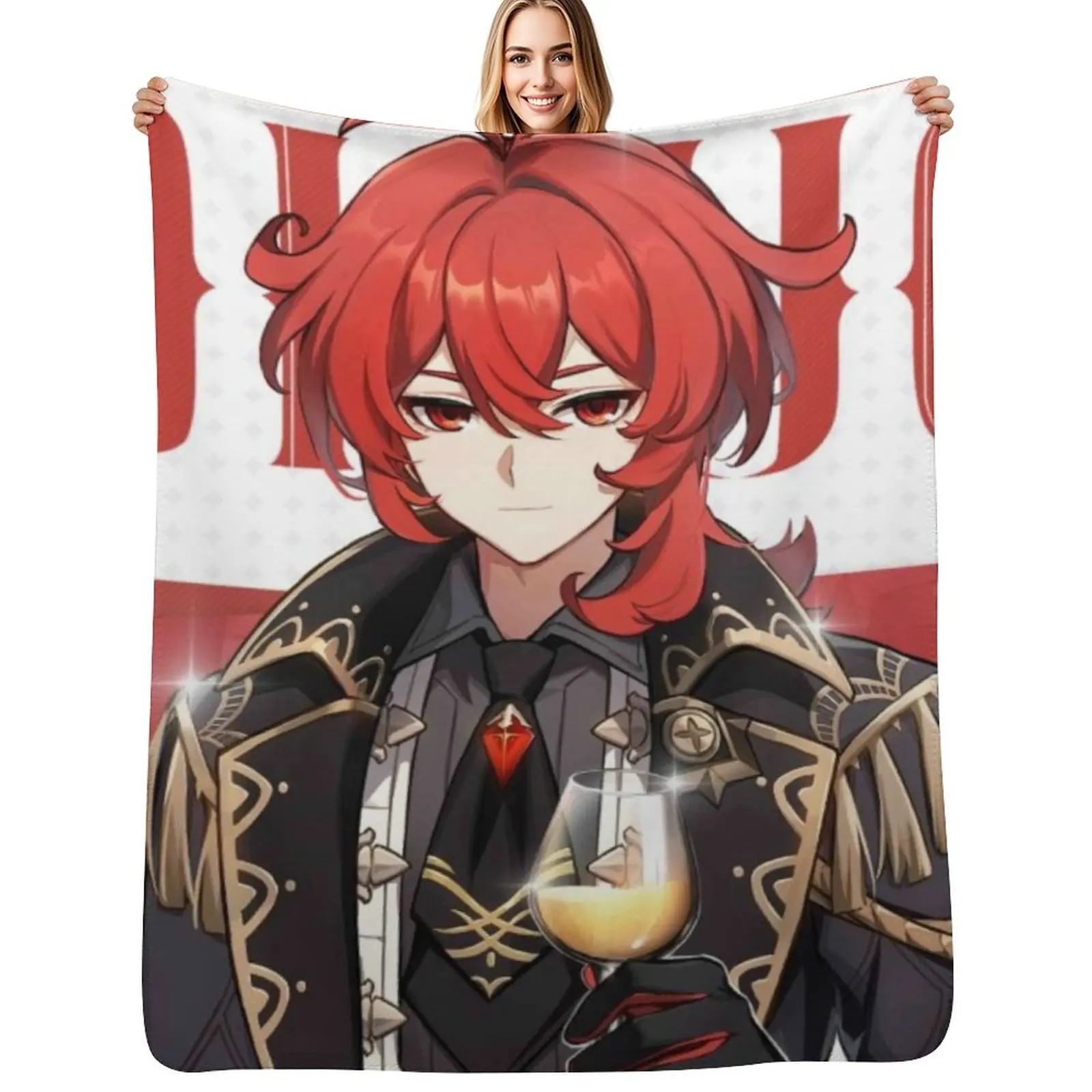 

Diluc Ragnvindr Throw Blanket Stylish Couch Blanket for Home Living Room