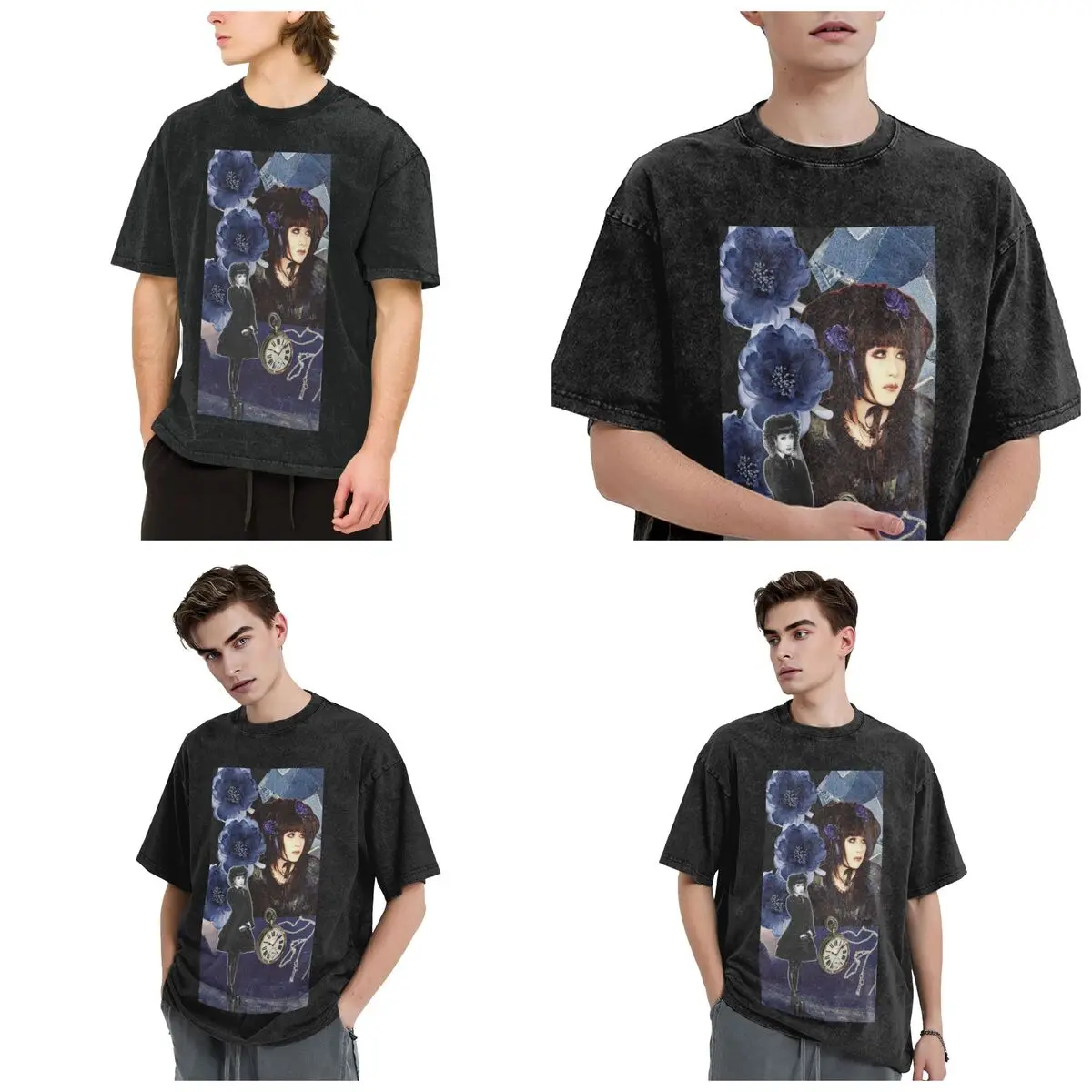 Streetwear T-Shirts Malice Mizer Visual Kei Japanese Rock Band Gothic Washed T Shirt Short Sleeve Hip Hop T-Shirt Tops Tees