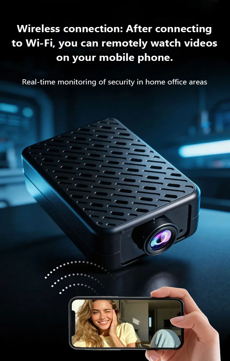 

WiFi Remote Smart Surveillance Camera Video Recorder 140-Degree HD Camera Motion Detection Infrared Night Vision Security Camera