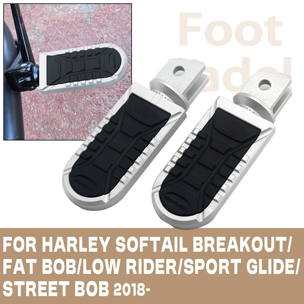 

For Harley Softail Street Bob FXBB Low Rider ST FXLRST Breakout 114 FXBRS Front Foot Pegs Footpegs Motorcycle Foot Rests Pedals