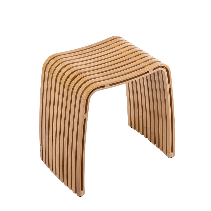 Simple Bamboo Living Room Dining Stool Furniture Modern Home Casual Shoe Changing Stool Strong and Durable Dressing Chair
