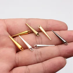 WYSIWYG 20pcs 4x25mm 7 Colors Cone Charms Pendant For DIY Jewelry Making Handmade Jewelry Craft Findings