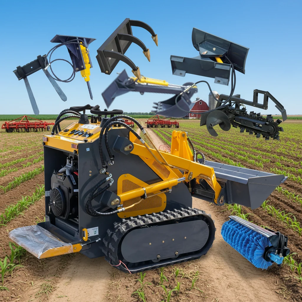 

China Skid steer Manufacturers Crawler Small Sliding Loaders Tracked Mini Skid Steer Loader