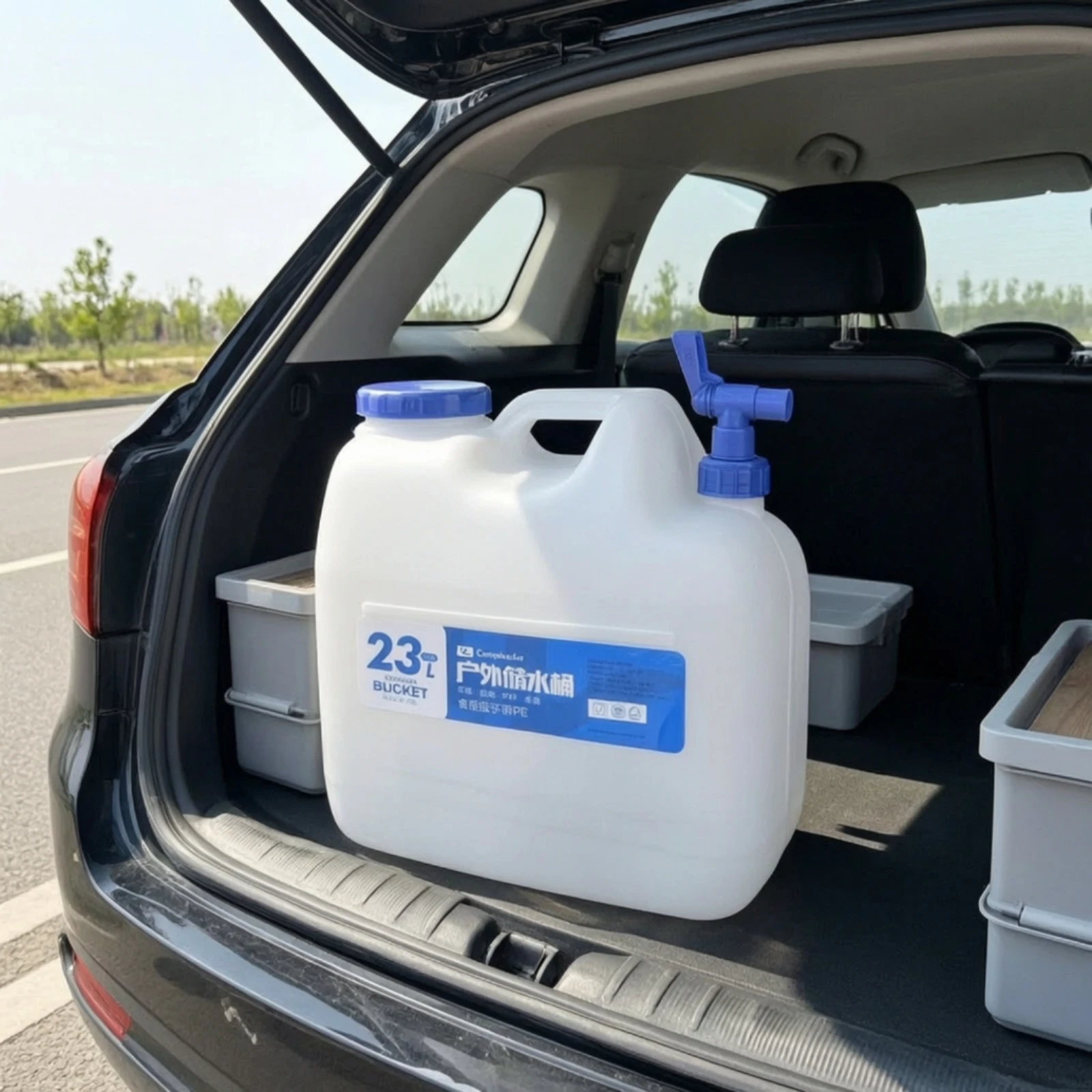 Contenedor de Agua con Grifo, Contenedor de Agua de Grado Alimenticio con Boquilla, Portátil, de Gran Capacidad para Campistas, Campamentos y Actividades al Aire Libre