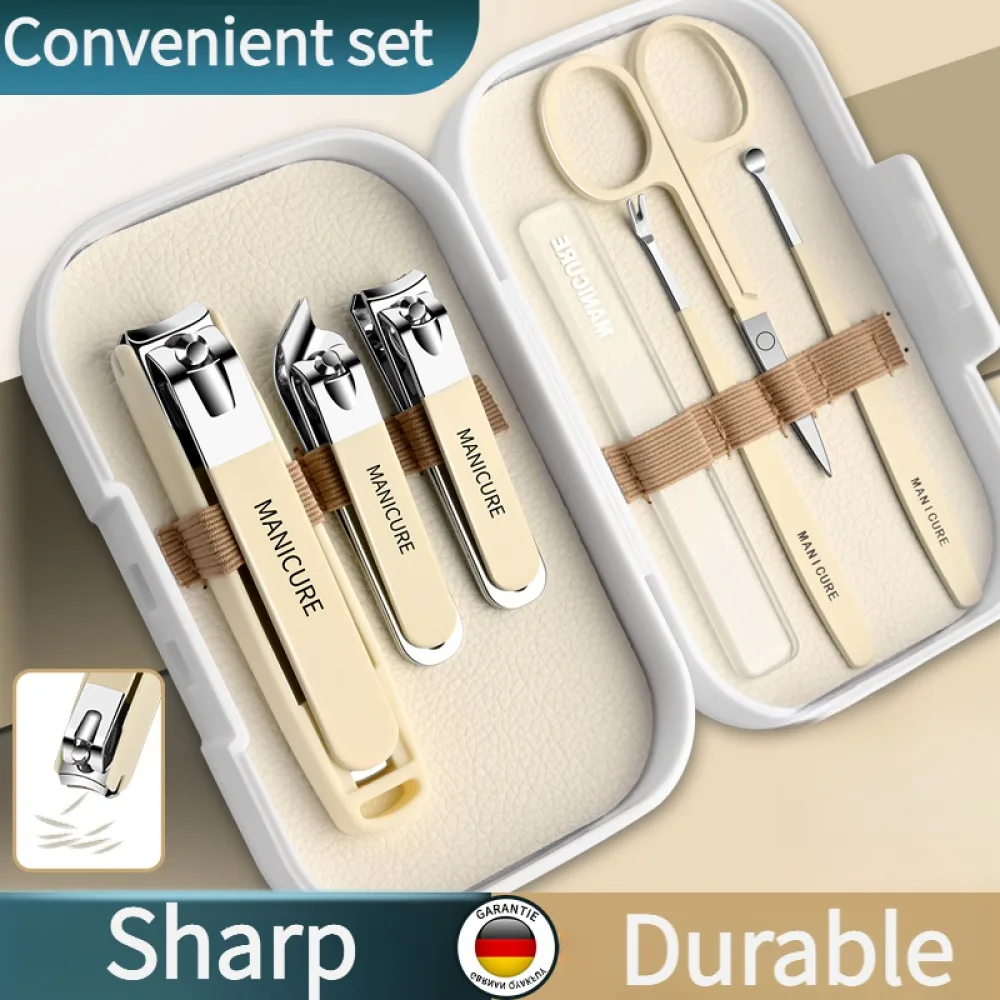  7pcs Professional Manicure And Pedicure Set, Including Nail Clippers, an Ear Scoop Pedicure Care Tools Manicure Set