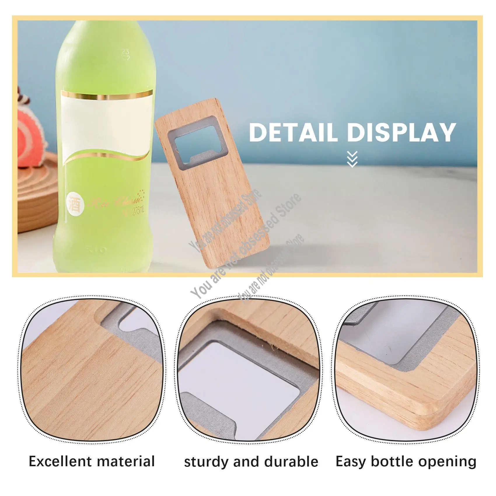

20Pcs Wood Beer Bottle Opener Wooden Handle Corkscrew Stainless Steel Openers Bar Kitchen Accessories Party Gift-A57X