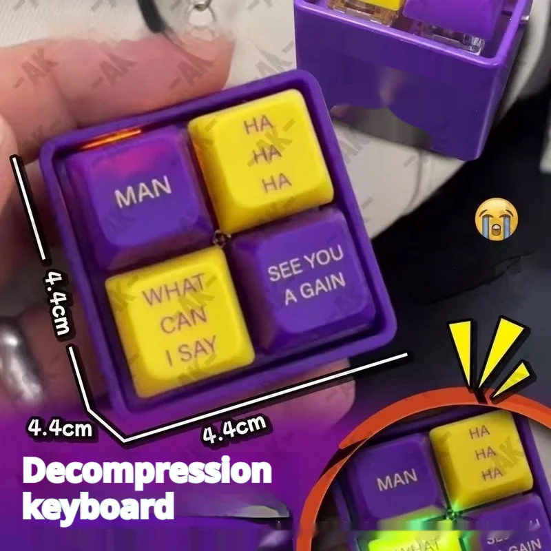 Hot Seller Keyboard Alarm Voice Toy Light Sound Effect Decompression Toy Keychain Boeing 737 Airbus Egpws Warning Sound Keychain