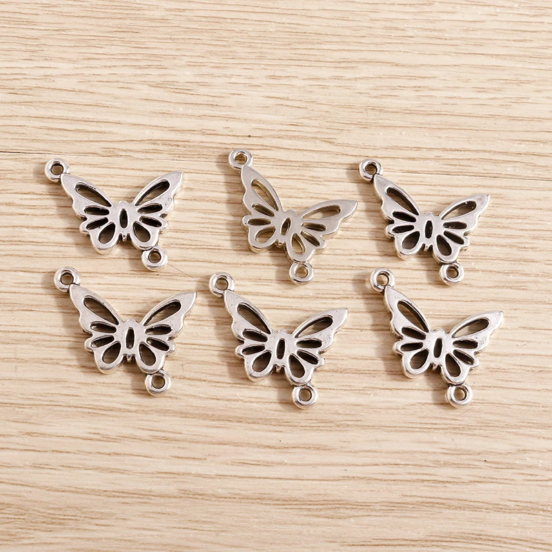 

Tusember 20Pcs 20*16mm Alloy Double Hole Butterfly Charms Pendants of Necklaces Earring DIY Finding Handmade Jewelry Making