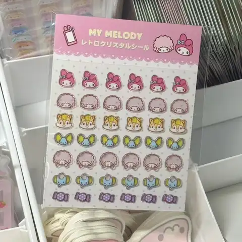 Sanrio 마이 멜로디 스티커 Little Kawaii Twin Stars 만화 입체 투명 스티커 휴대용 계정 장식 선물