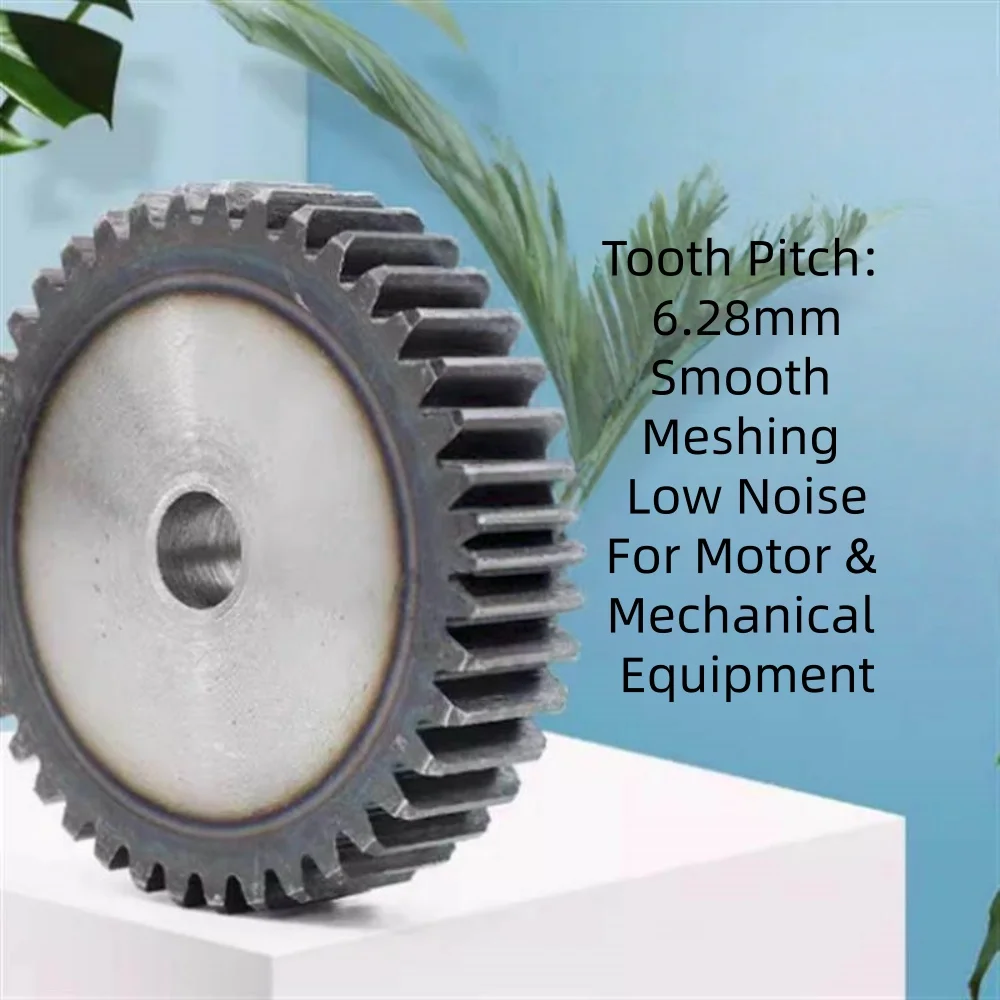 1Pcs 45# Steel 2 Mod Spur Gear 30T-45T Tooth Pitch 6.28mm 20mm Thick Cylinder Motor Transmission Gear