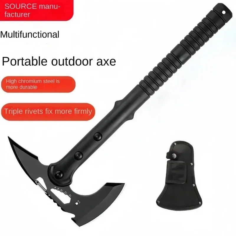 Handle Black Outdoor Tactical Axe, Jungle Logging Axe, Outdoor Camping Self-defense Rescue Axe