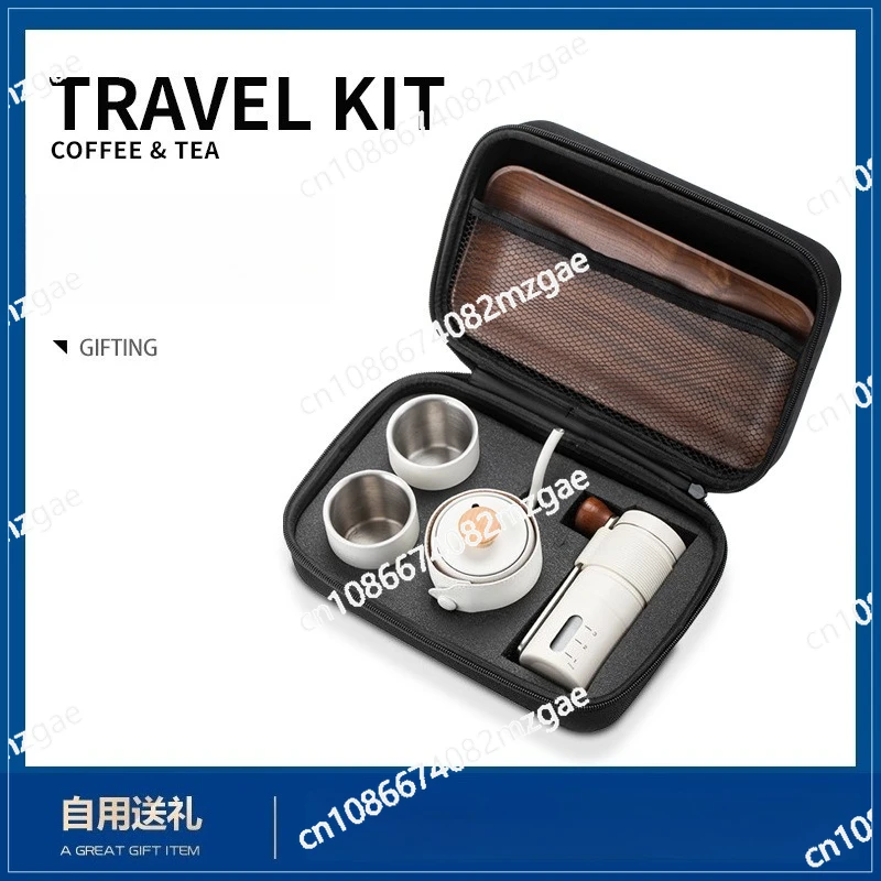 

Набор для ручного заваривания кофе, портативный набор для кемпинга с ручной кофемолкой и кофеваркой.