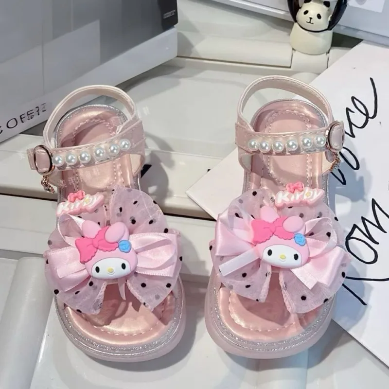 

Sweet My Melody аниме Kawaii Sanrio, детская пляжная обувь принцессы, милые сандалии с героями мультфильмов, подвеска принцессы, милые подарки для детей