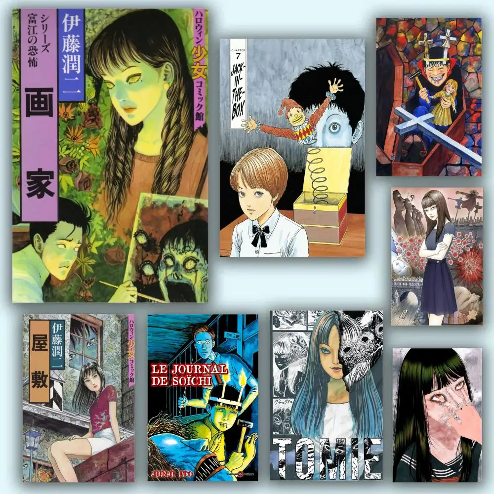 Póster HD Anime tema caliente cantante/OST/película-autoadhesivo impermeable decoración del hogar Junji Ito Terror Horror Manga