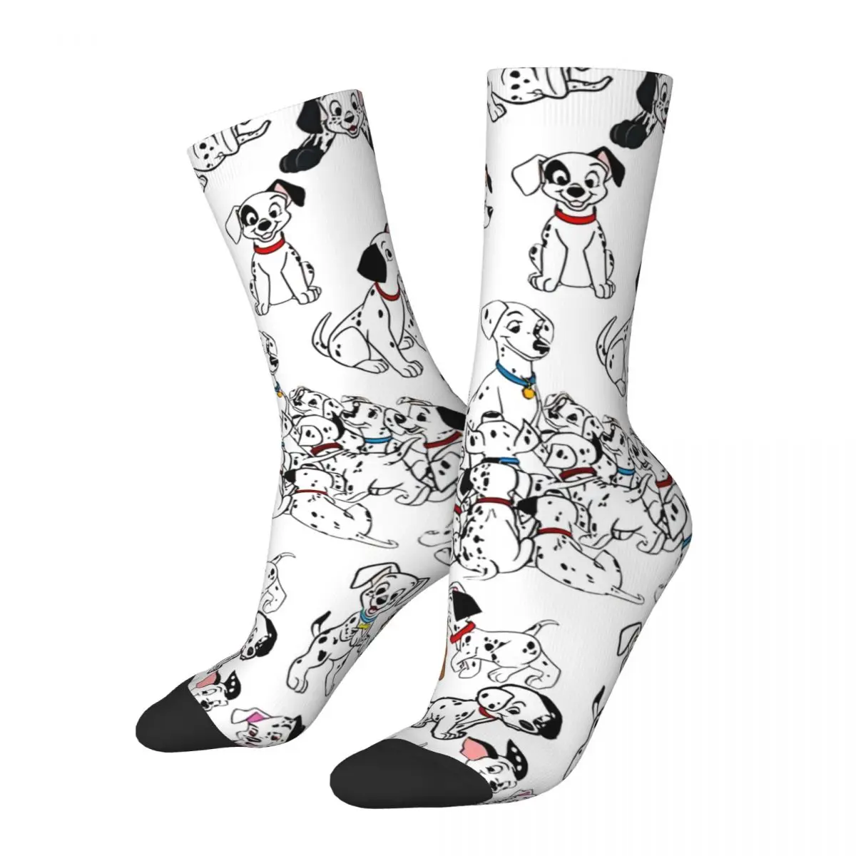 Vintage 101 Dalmatians Crazy Men\'s compression Socks Unisex Disney Street Style Pattern Printed Funny Novelty Happy Crew Sock