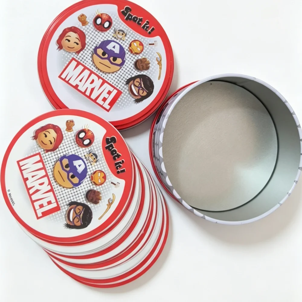 A observation game suitable for both children and adults, with a metal box containing 55 unique cards that can enhance attention