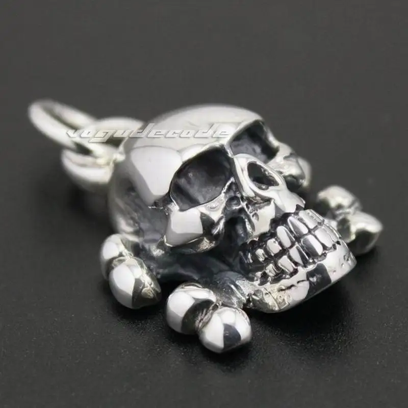 

Череп, крест, кость, стерлинговое серебро 925, пиратский кулон, байкерские ювелирные изделия в стиле панк 8C010