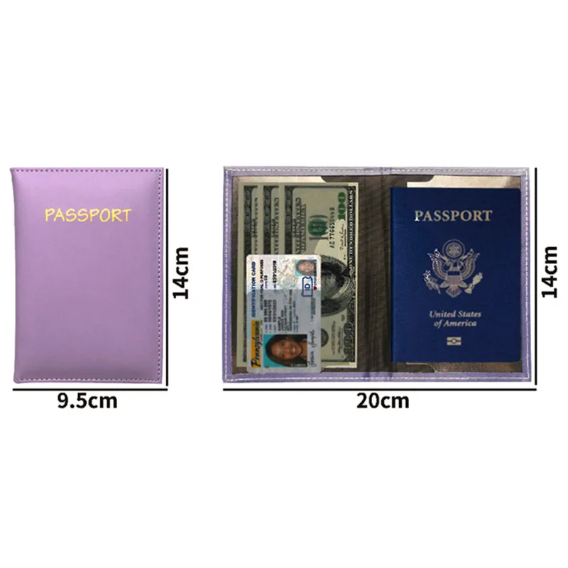 Funda de cuero PU para pasaporte, accesorios de viaje, BILLETERA, Protector