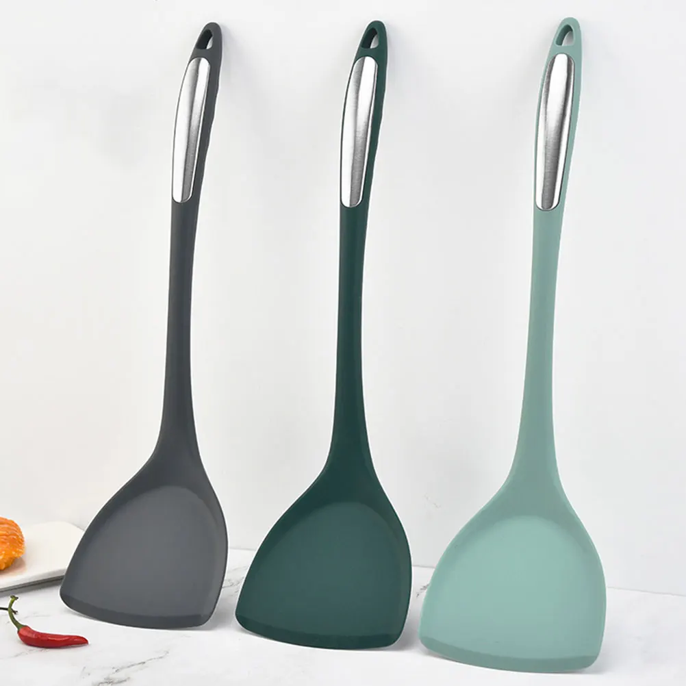

Silicon Silicone Wok Spatula Soup Spoon Heat Resistant Cooking Utensils for Nonstick Cookware Frying