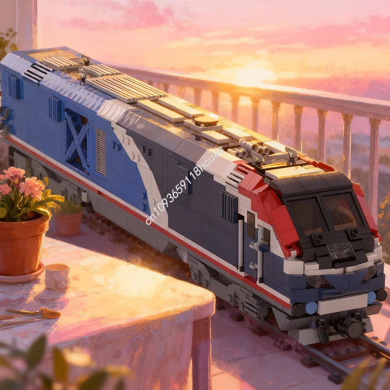 

1376 деталей MOC ALC: Модель локомотива-зарядного устройства, конструктор, рождественский подарок, развивающая игрушка для детей