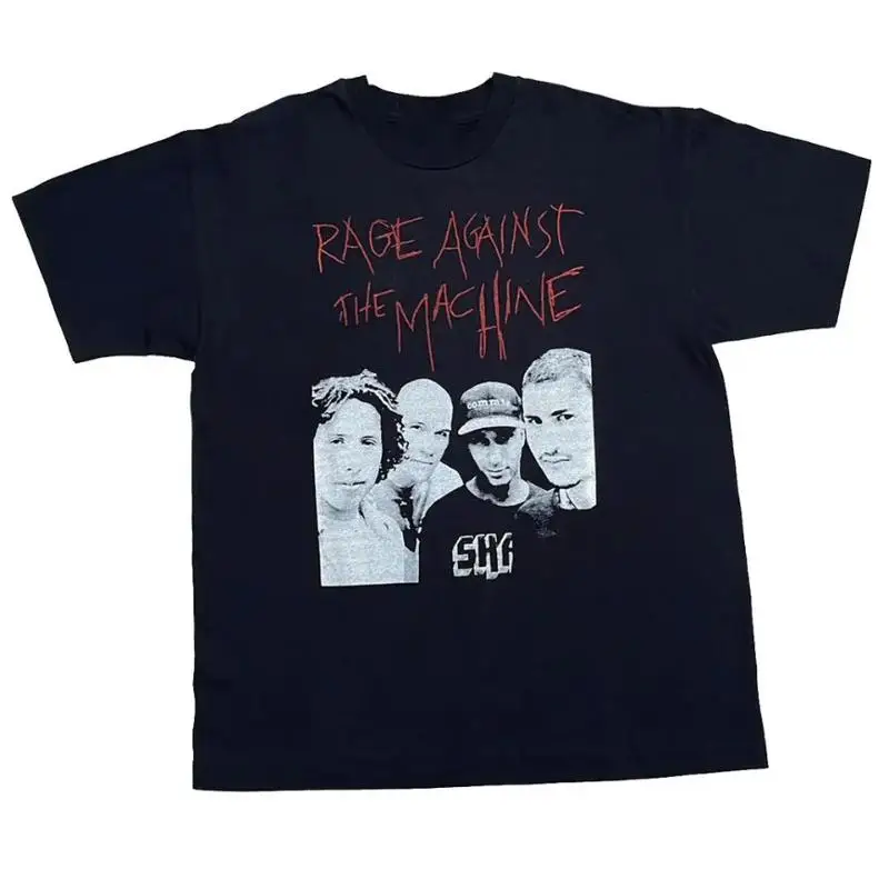 Vtg Rage Against The Machine Band Members Cotton Black T Shirt Ag131