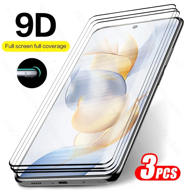 3PCS HD 19D Curved Tempered Glass For Honor90 Honar Honer Honor 90 5G 2023 REA-NX9 6.7