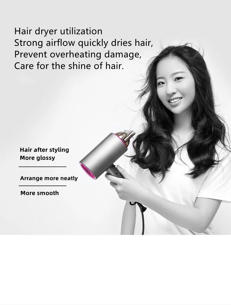 EU/UK/US New Product Hair Dryer Eu/Us Plug-In Foldable High-Speed Strong Negative Ion Household Hair Salon Portable Hair Dryer