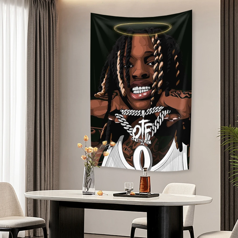 King Vons American Flag Tapestry Classic Rapper Wall Hanging Home Decor Room Decoration Background  Birthday Gift Concert Banner