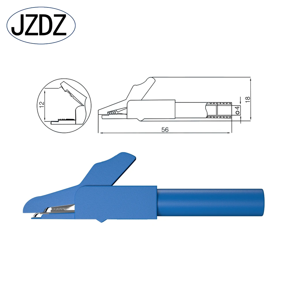 JZDZ-Pinces crocodiles isolantes en métal, pince crocodile pour fils, connecteur de gels, bricolage, outils électriques, dividende, 60029, 4mm, 10