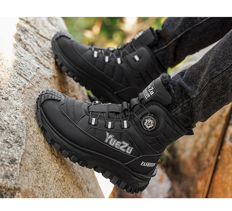 Winter-Outdoor-Arbeitsschuhe mit warmem Fleecefutter, trendige und vielseitige Herrenschuhe, leicht zu tragende, tragbare Herrenstiefel – Detail 12