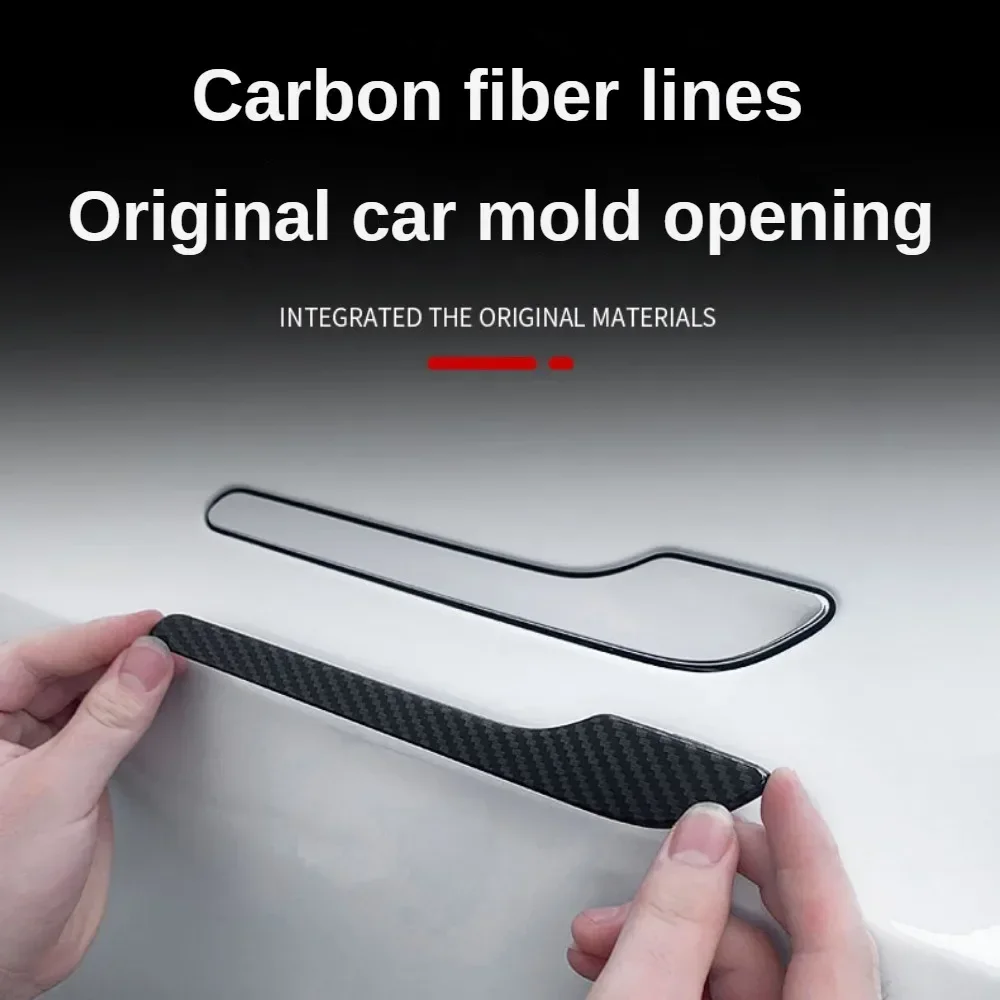 Suitable for Tesla new Model3/ModelY door handle sticking scratch-resistant carbon fiber Y modified decorative accessories