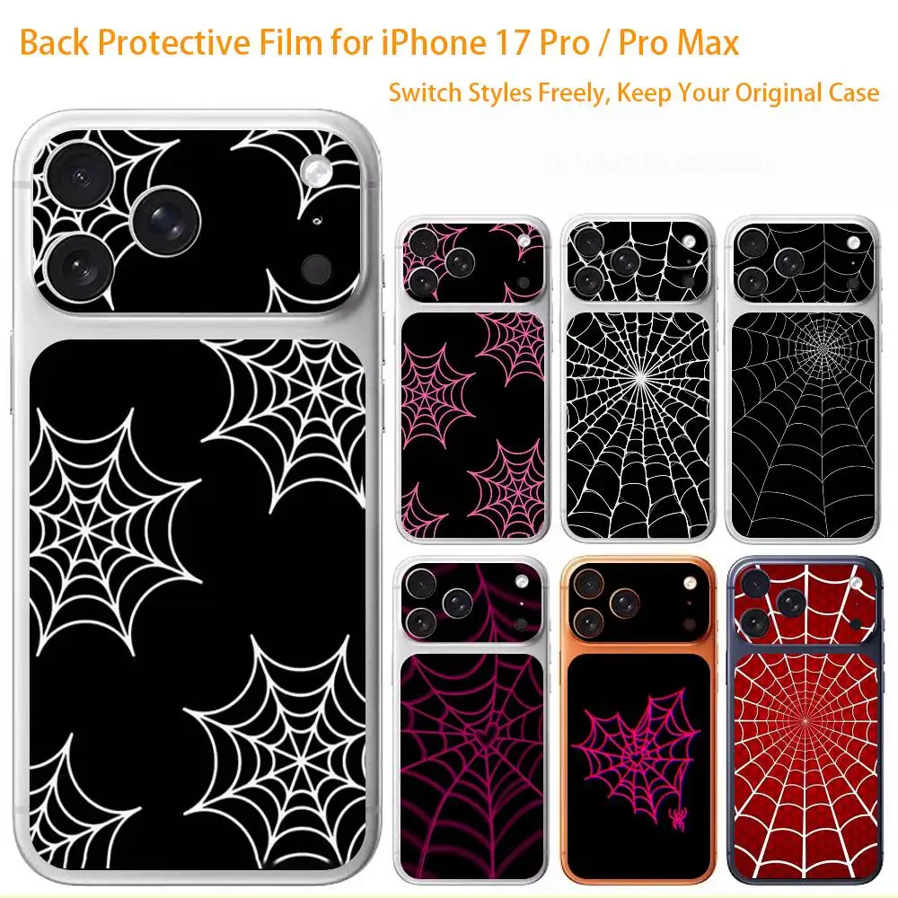 

Spider web Pattern Premium Skin Wrap for iPhone 17 Pro/Max, Back Frame Camera Protective Decal (Not Case)