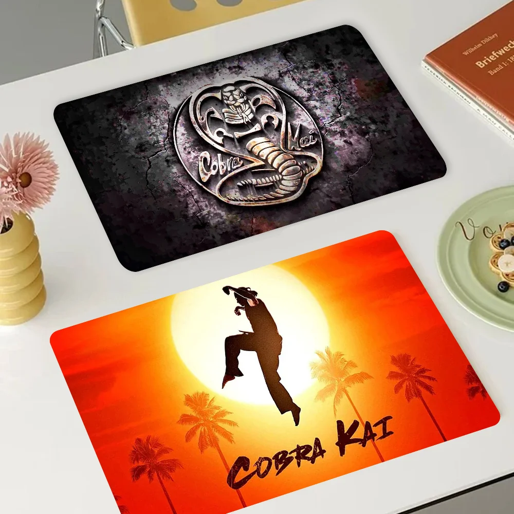 Cobra Kai Quick Drying Dish Mat Printed Kitchen Tableware Coffee Draining Pad Dinnerware Cup Bottle Placemat