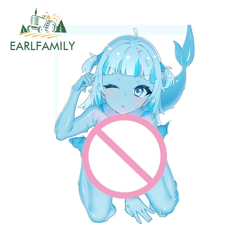 EARLFAMILY العارية أنثى المبارز سيارة ملصق Waifu الوحل فتاة أنيمي الثلاجة ملصق مائي الرسومات سيارة التصميم واقية من الشمس الشارات #6