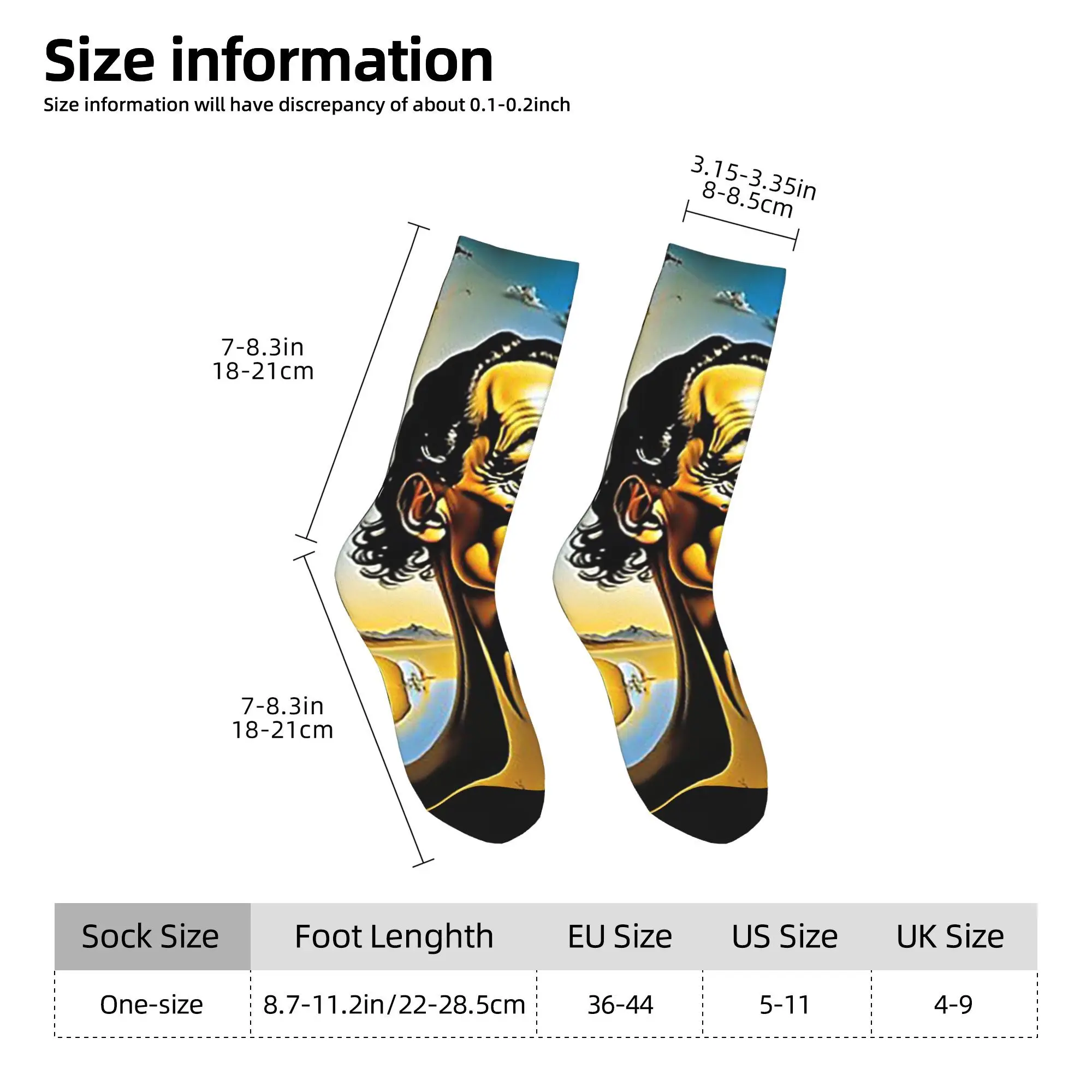 Enigmatic Encounter Surrealist Dreamscape Salvador Dali Poster Socks Harajuku Sweat Absorbing Stockings Long Socks Gifts