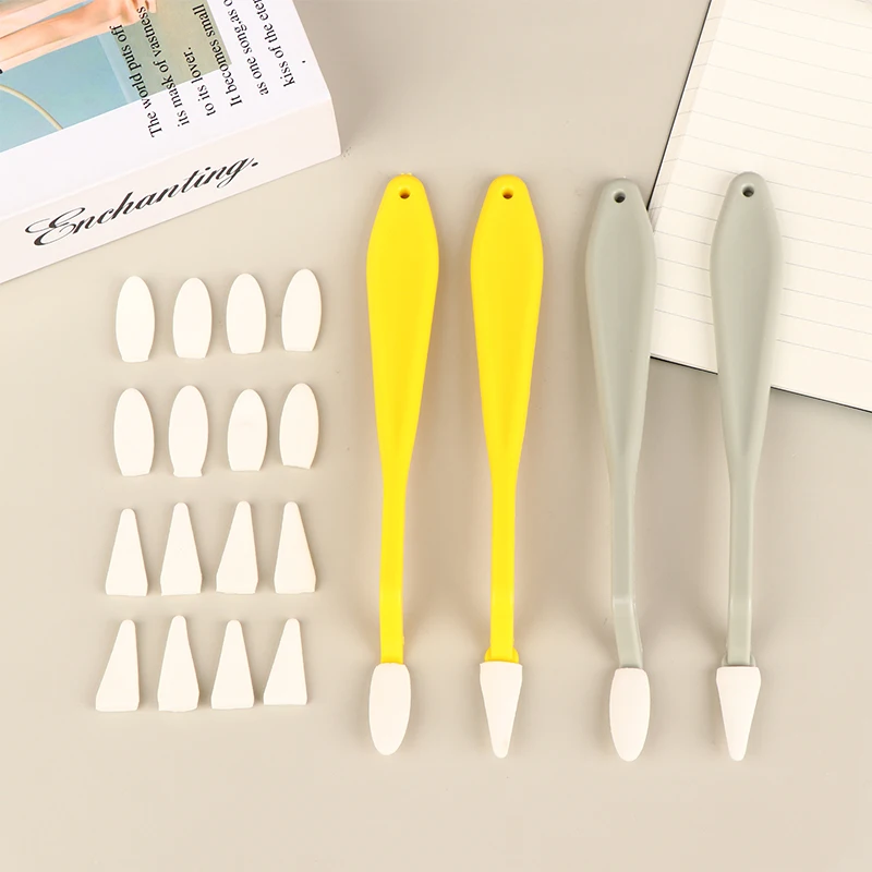 18pcs/set Art Sketch Wipe Knife Washable Brush Sponge Highlight Artist Drawing Correction Detail Eraser Pen Sketch Clean Tool