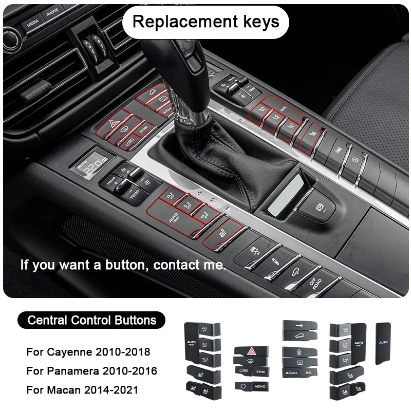 

For Porsche Cayenne 2010-2016 2017 2018 Panamera Macan, Center Console Air Suspension Sport Air Conditioning Replacement Button