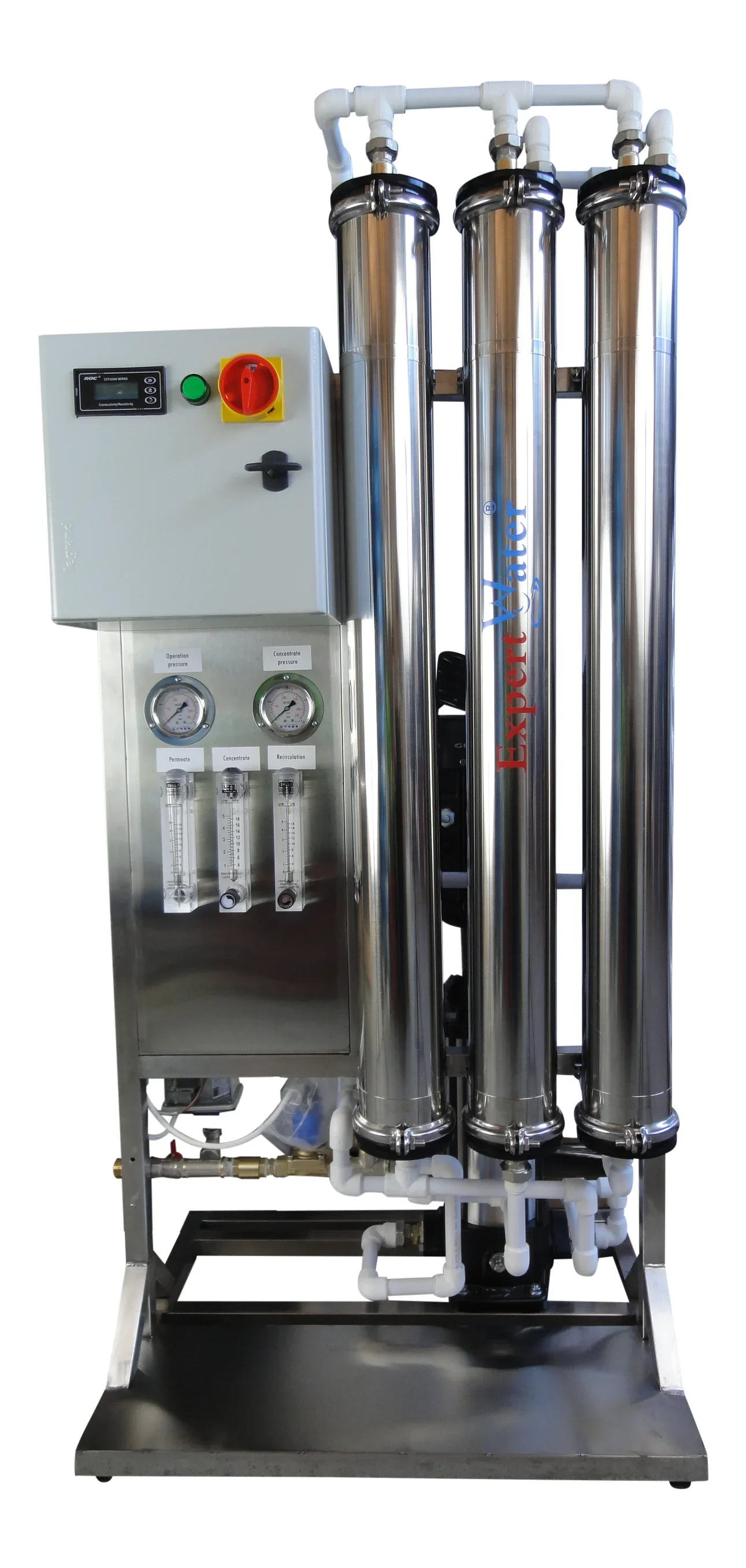 Commercial RO Water Treatment System 1000 L/H Reverse Osmosis Steel Water Purifier with Filter Pump Manufactured in Romania