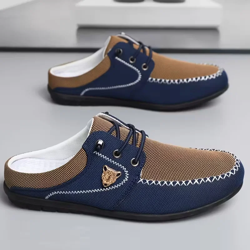 Lässige, atmungsaktive Mesh-Slip-On-Herrenschuhe ohne Absatz, Slip-On-Clogs, leichte, vielseitige Sommersandalen für den Außenbereich, bequeme Freizeit-Pantoletten mit weicher Sohle – Detail 1